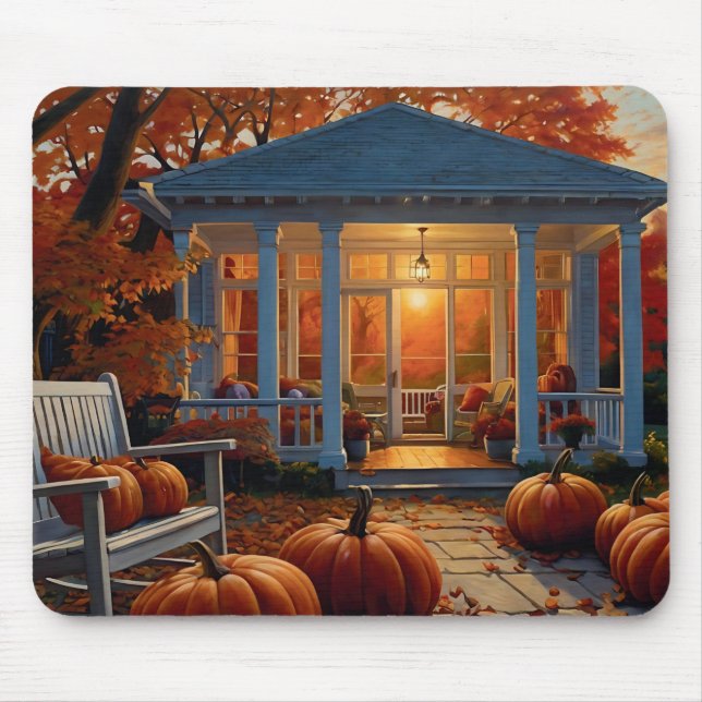 Alfombrilla De Ratón El patio trasero de otoño (Frente)