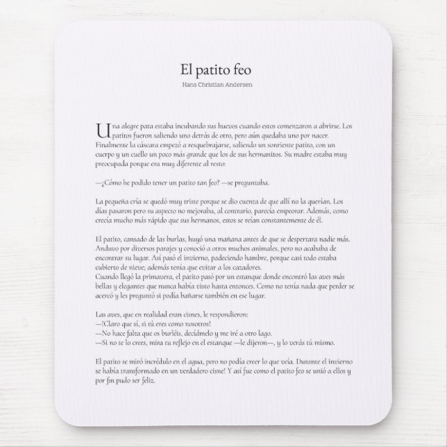 Alfombrilla De Ratón El patito feo (Frente)