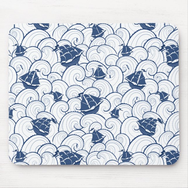 Alfombrilla De Ratón El Patrón De Los Veleros En El Mar (Frente)