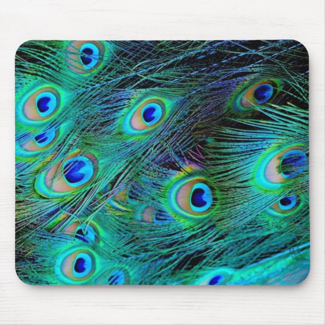 Alfombrilla De Ratón El pavo real empluma Mousepad (Frente)