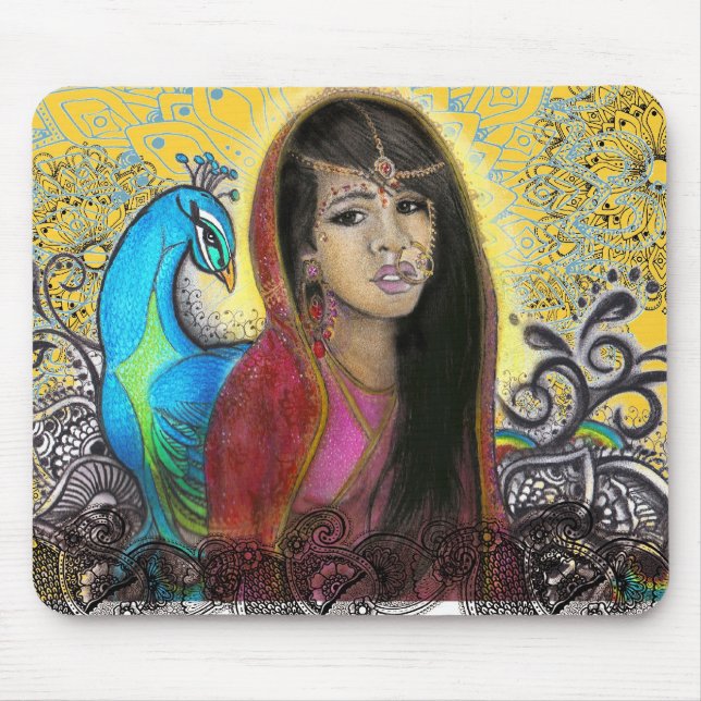 Alfombrilla De Ratón El pavo real, mousepad (Frente)