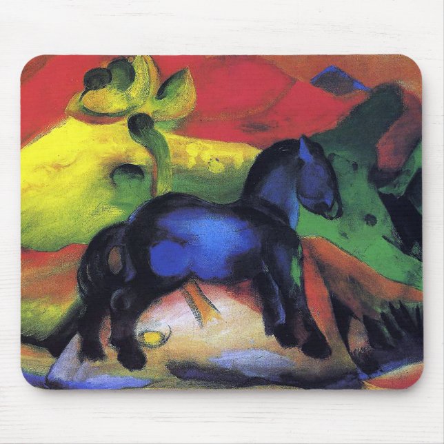 Alfombrilla De Ratón El pequeño caballo azul de Franz Marc (Frente)