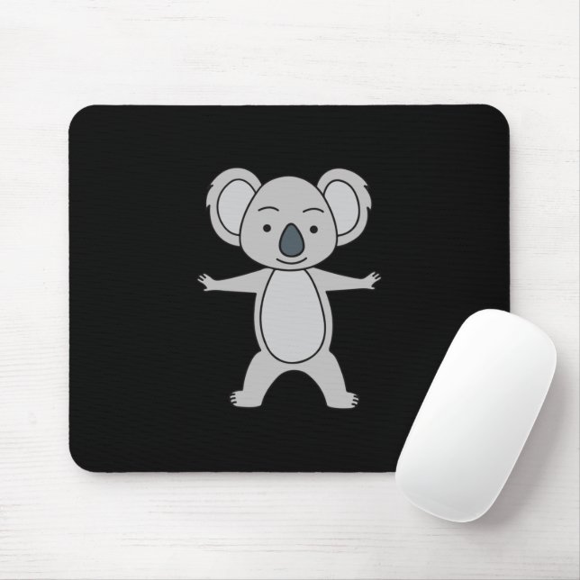 Alfombrilla De Ratón El Pequeño Koala Con Una Sonrisa De Pie (Con ratón)