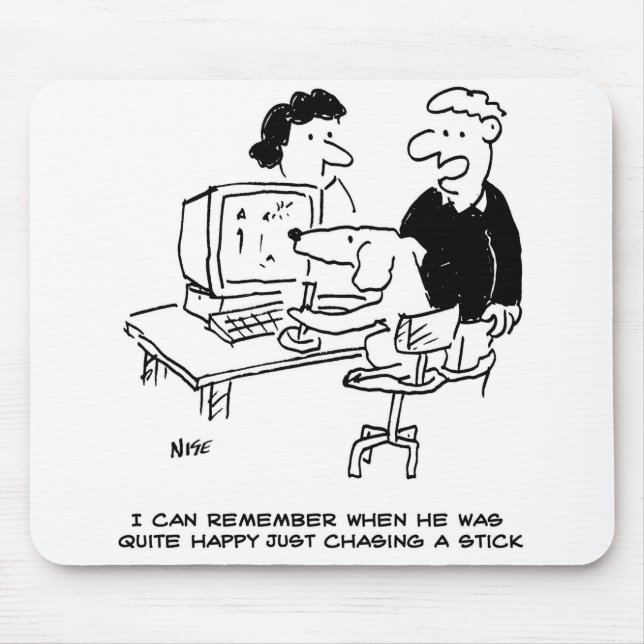 Alfombrilla De Ratón El perro está jugando en una computadora (Frente)