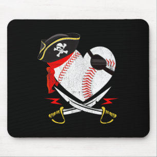 Alfombrilla De Ratón El pirata vintage vende corazón suave con calavera