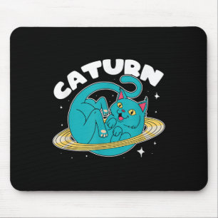 Alfombrilla De Ratón El planeta gato astronauta Saturno Astronomía de l