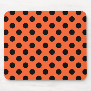 Alfombrilla De Ratón El polka negro se pone sobre el naranja