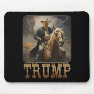 Alfombrilla De Ratón El presidente Trump 2024 monta a caballo en U occi