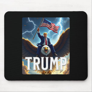 Alfombrilla De Ratón El Presidente Trump Montando Un Águila. Política P