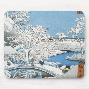 Alfombrilla De Ratón El puente del tambor, Hiroshige, 1856-58 Mousepad