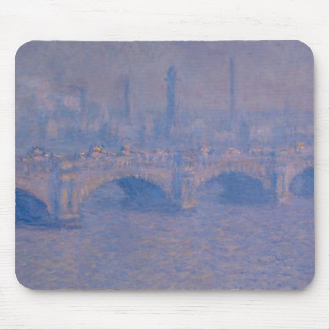 Alfombrilla De Ratón El puente Waterloo de Claude Monet (Frente)