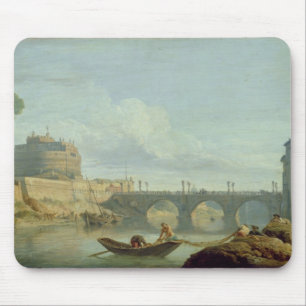 Alfombrilla De Ratón El puente y el castillo Sant'Angelo, 1745