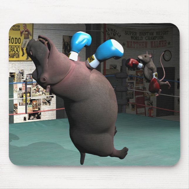 Alfombrilla De Ratón El ratón golpea a Hippo KO (Frente)