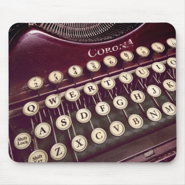 Alfombrilla De Ratón El ratón vaga por sobre una máquina de escribir (Frente)