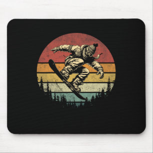 Alfombrilla De Ratón El retro gráfico de snowboard vintage está angusti