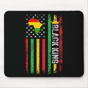Alfombrilla De Ratón El Rey Negro Melanin Bandera Africano-Estadouniden