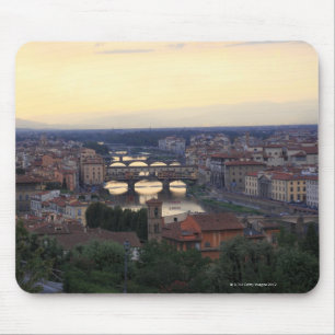 Alfombrilla De Ratón El río Arno y el Ponte Vecchio en Florencia,