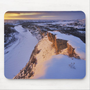 Alfombrilla De Ratón El río Little Missouri en invierno en