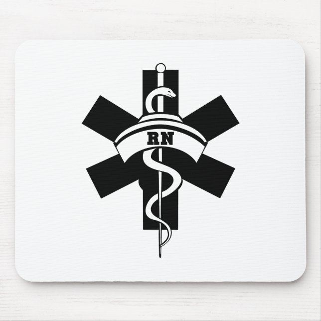 Alfombrilla De Ratón El RN cuida símbolo médico (Frente)