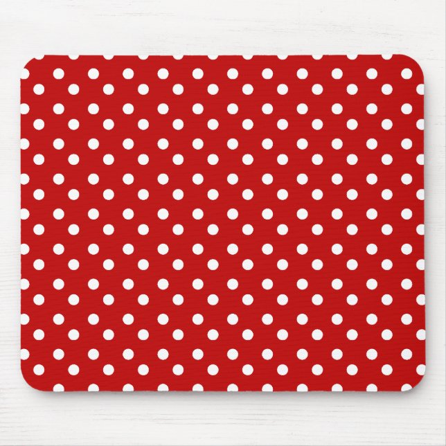 Alfombrilla De Ratón El rojo con blanco puntea Mousepad (Frente)