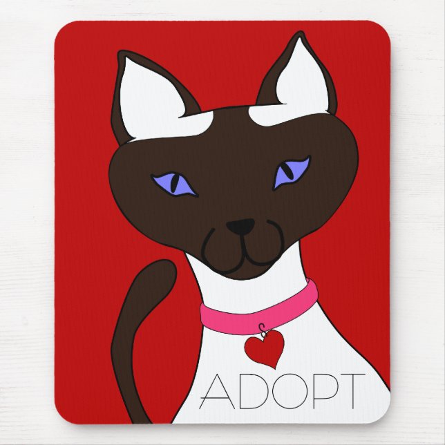 Alfombrilla De Ratón El Ronroneo-fect Moira ADOPTA Mousepad rojo (Frente)