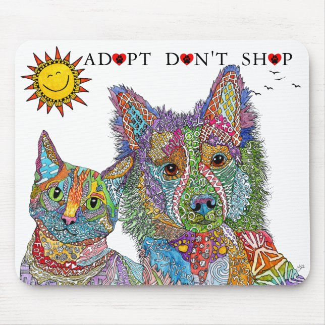 Alfombrilla De Ratón El salvamento animal adopta no comprar (Frente)