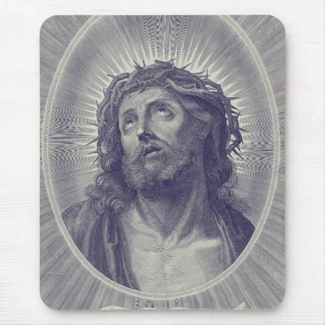 Alfombrilla De Ratón El Santo Rostro De Jesús Con Corona De Espinas Art (Frente)
