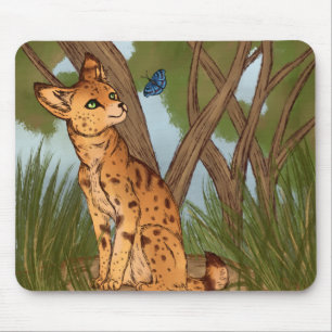 Alfombrilla De Ratón El Serval y la Mariposa