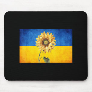 Alfombrilla De Ratón El Sunflower Ukraine Bandera Vintage se queda con