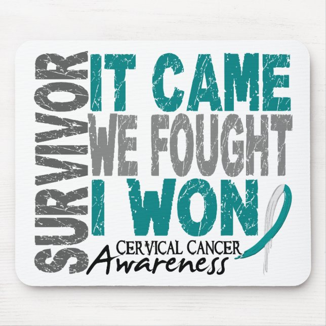 Alfombrilla De Ratón El superviviente del cáncer de cuello del útero (Frente)