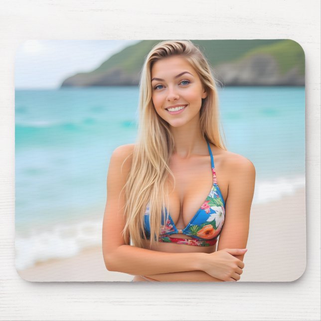 Alfombrilla De Ratón El susurro oceánico de Helena: un refugio tranquil (Frente)