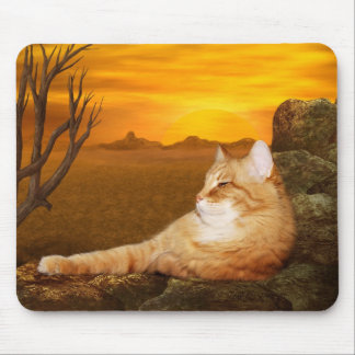 Alfombrilla De Ratón El tabby naranja relaja al sol