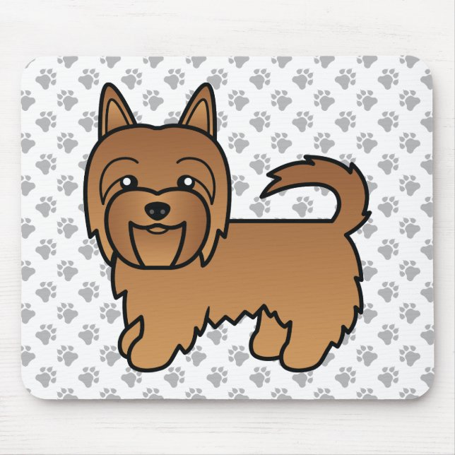 Alfombrilla De Ratón El Terrier Rojo Australiano Cute Cartog Dog (Frente)