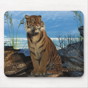 Alfombrilla De Ratón El tigre de Bengala poderoso