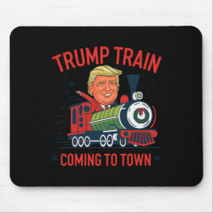 Alfombrilla De Ratón El tren de Trump llega a los graciosos Navidades d