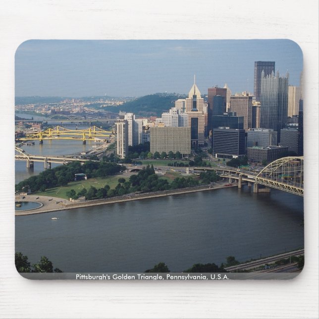 Alfombrilla De Ratón El triángulo de oro de Pittsburgh, Pennsylvania, (Frente)