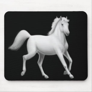 Alfombrilla De Ratón El trotar Mousepad del caballo blanco