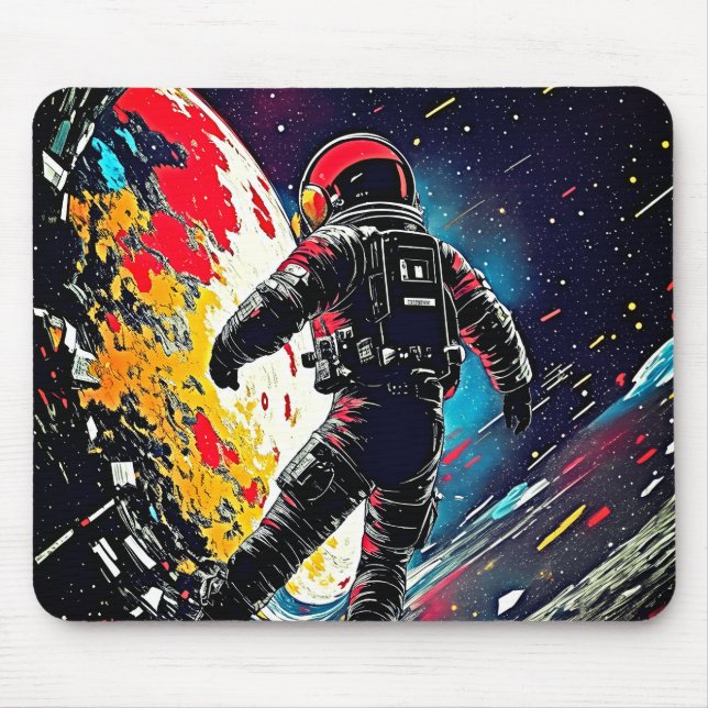Alfombrilla De Ratón El viaje del astronauta | Sacudida cósmica (Frente)