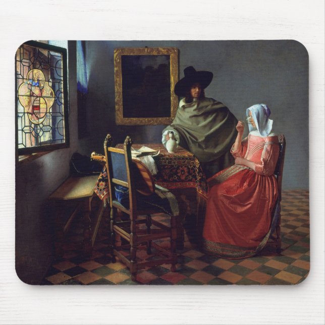 Alfombrilla De Ratón El Vidrio Vino, Jan Vermeer (Frente)