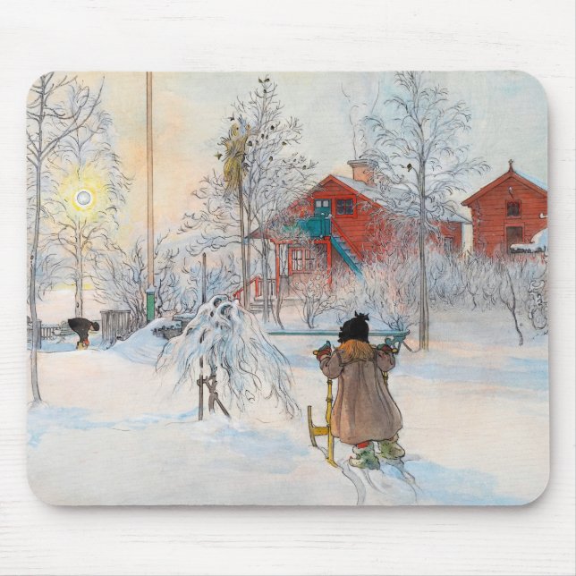 Alfombrilla De Ratón El yard y el lavadero de Carl Larsson (Frente)
