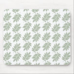 Alfombrilla De Ratón Elder Leaf Pattern Green White<br><div class="desc">Elder tree leaf silhouette in a surface pattern design with green detail on a white background.</div>