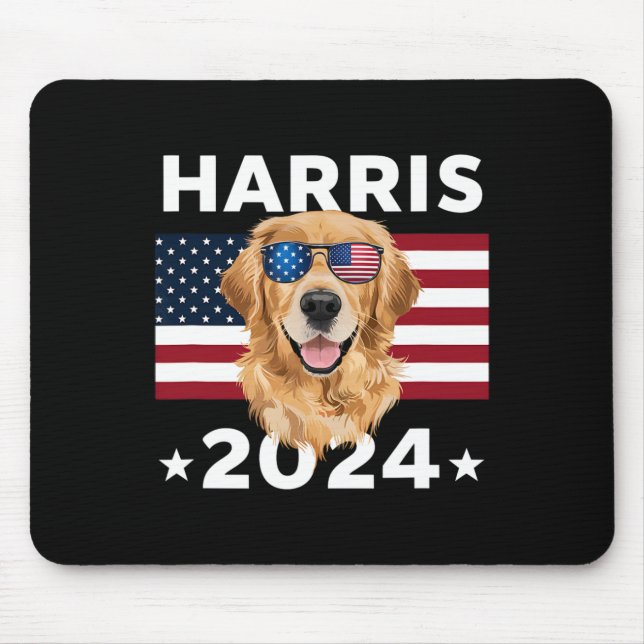Alfombrilla De Ratón Elección Kamala Harris 2024 Golden Retriever Dog U (Frente)