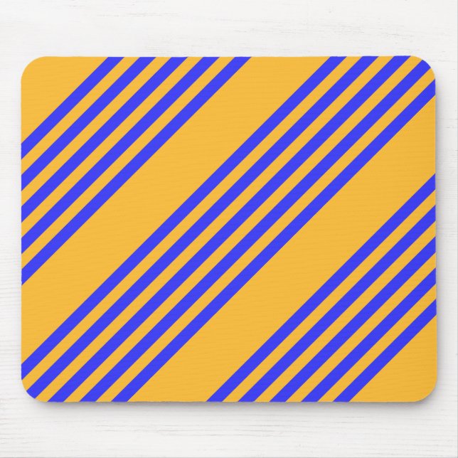 Alfombrilla De Ratón Electric blue and yellow five stripes pattern (Frente)