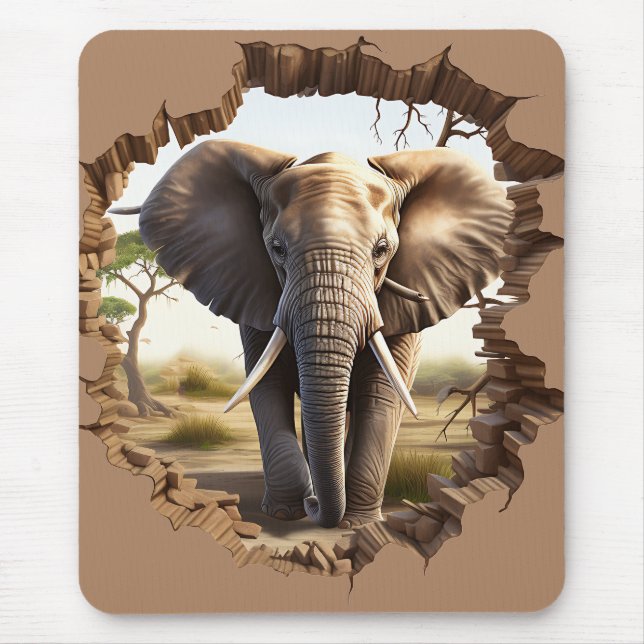 Alfombrilla De Ratón Elefante (Frente)