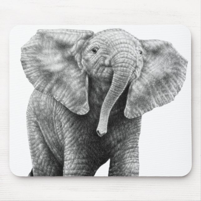 Alfombrilla De Ratón Elefante africano Mousepad del bebé (Frente)