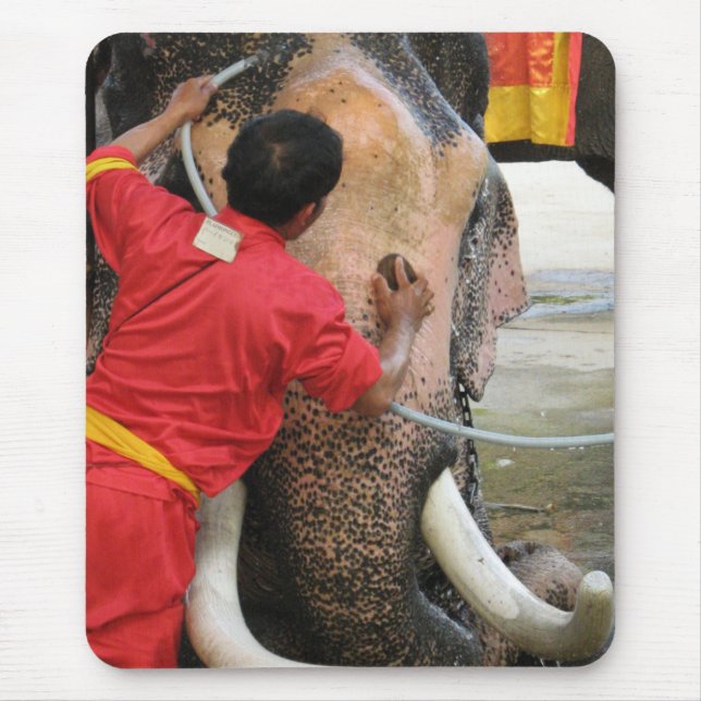 Alfombrilla De Ratón Elefante Bathtime... Ayutthaya, Tailandia (Frente)