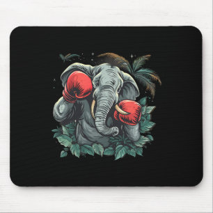 Alfombrilla De Ratón Elefante Boxeador Con Guantes De Boxeo Kickboxing 