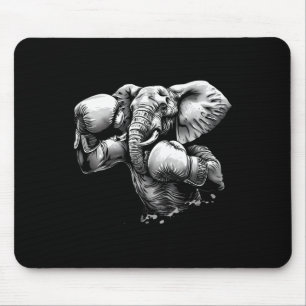 Alfombrilla De Ratón Elefante Boxeador Con Guantes De Boxeo Kickboxing 