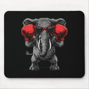 Alfombrilla De Ratón Elefante boxeando con guantes de boxeo Kickboxing 