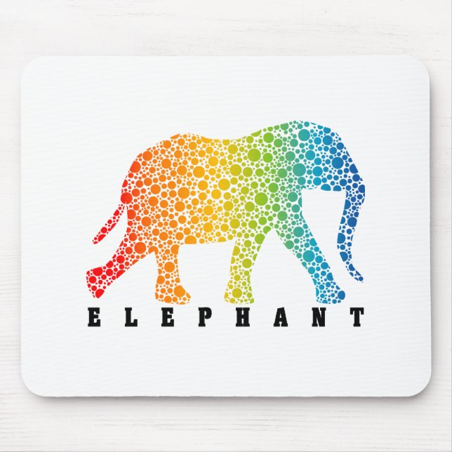 Alfombrilla De Ratón Elefante con colores (Frente)